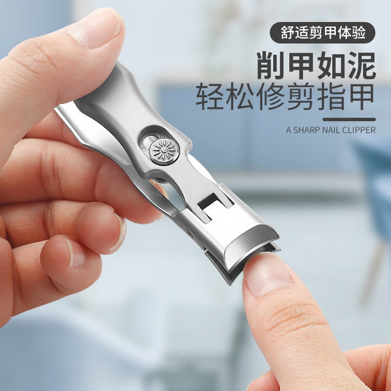 Wide Jaw Anti-Splash Nail Clipper Set for Thick Nails, Stainless Steel Fingernail Toenail Cutter with Nail File & Metal Storage Case, Manicure Pedicure Tool for Men Women Seniors