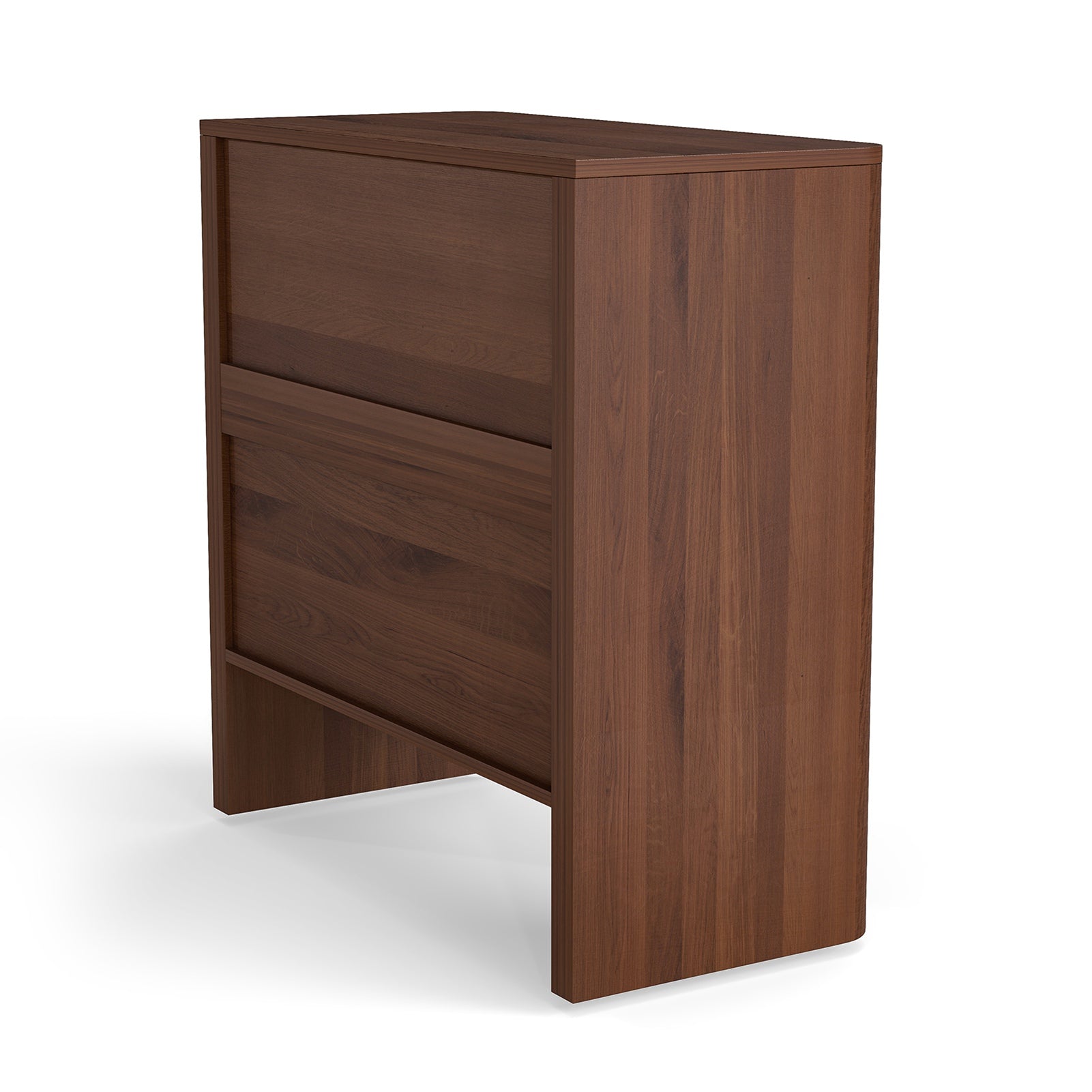 Wooden Cabinet with 3 Drawers Wavy Pattern Modern Bedside Cupboard Dressing Table for Bedroom 78CM Long Walnut Color