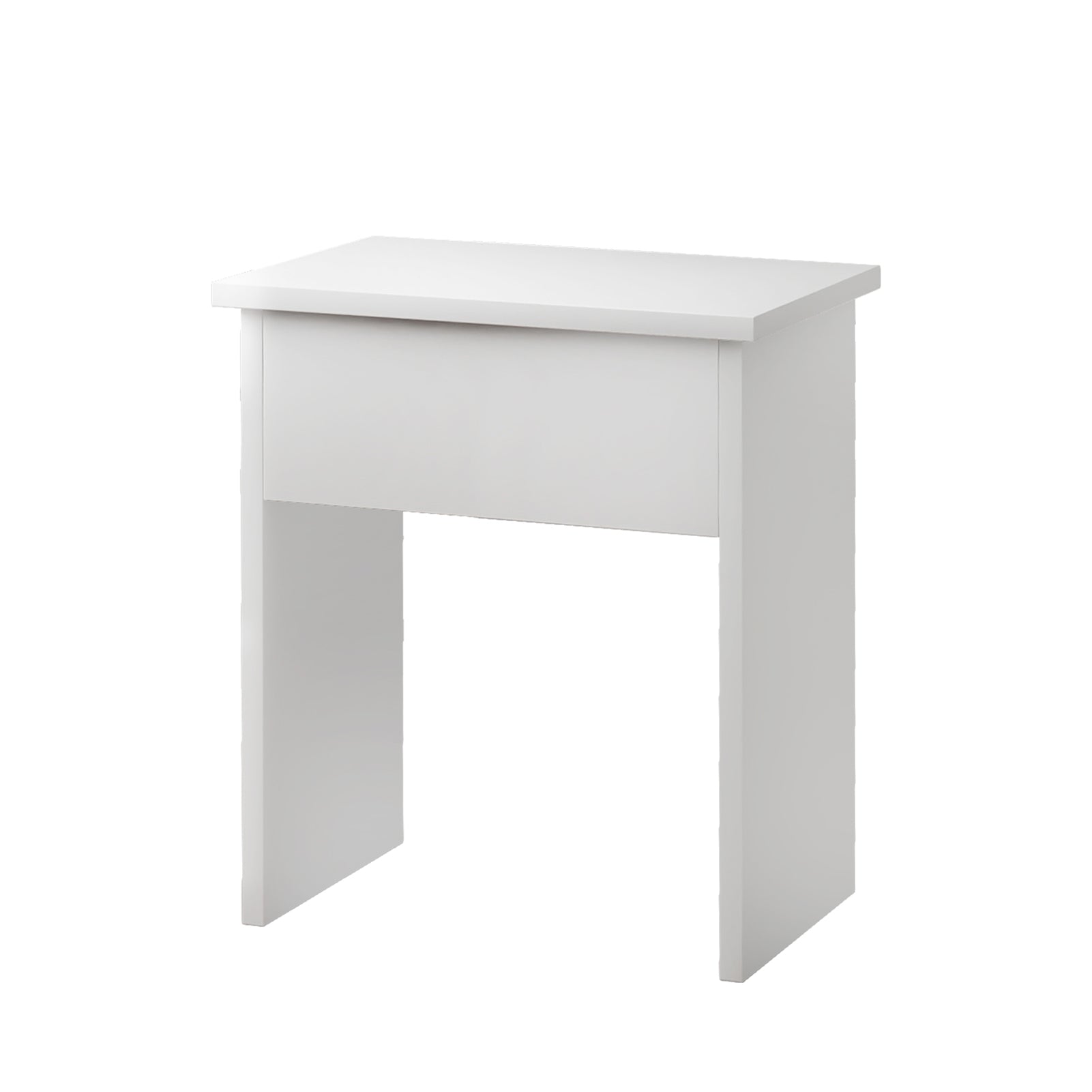 Makeup Vanity Desk with Mirror Lights Glass Tabletop Vanity Table Modern Makeup Desk with Drawers for Bedroom White US Plug