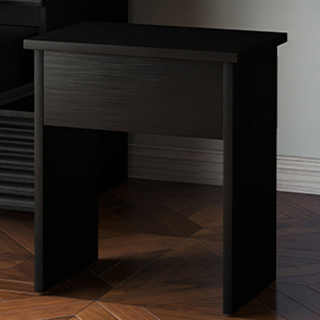 Makeup Vanity Desk with Mirror Lights Glass Tabletop Vanity Table Modern Makeup Desk with Drawers for Bedroom Black US Plug