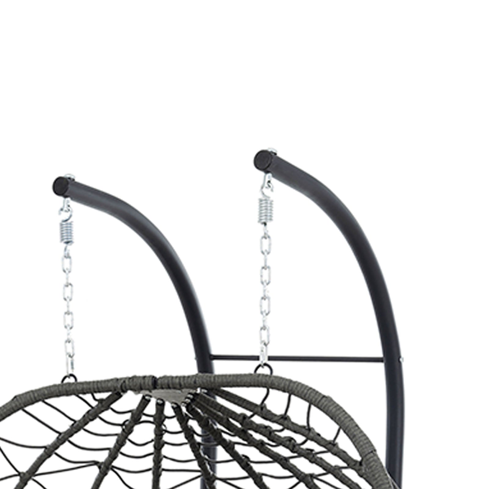 Egg Swing Chair with Stand Cushion Strong Load Bearing 2 Person Hanging Wicker Hammock Chair for Indoor Outdoor Garden Patio Light Gray