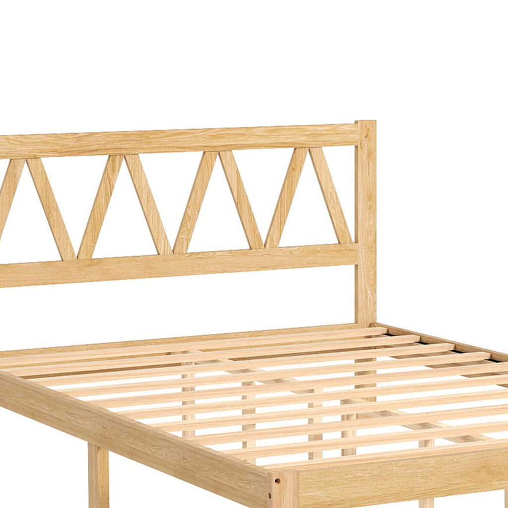 Full Size Bed Frame Strong Load Bearing Easy Assembly Minimalist Wood Platform Bed Frame for Home Bedroom
