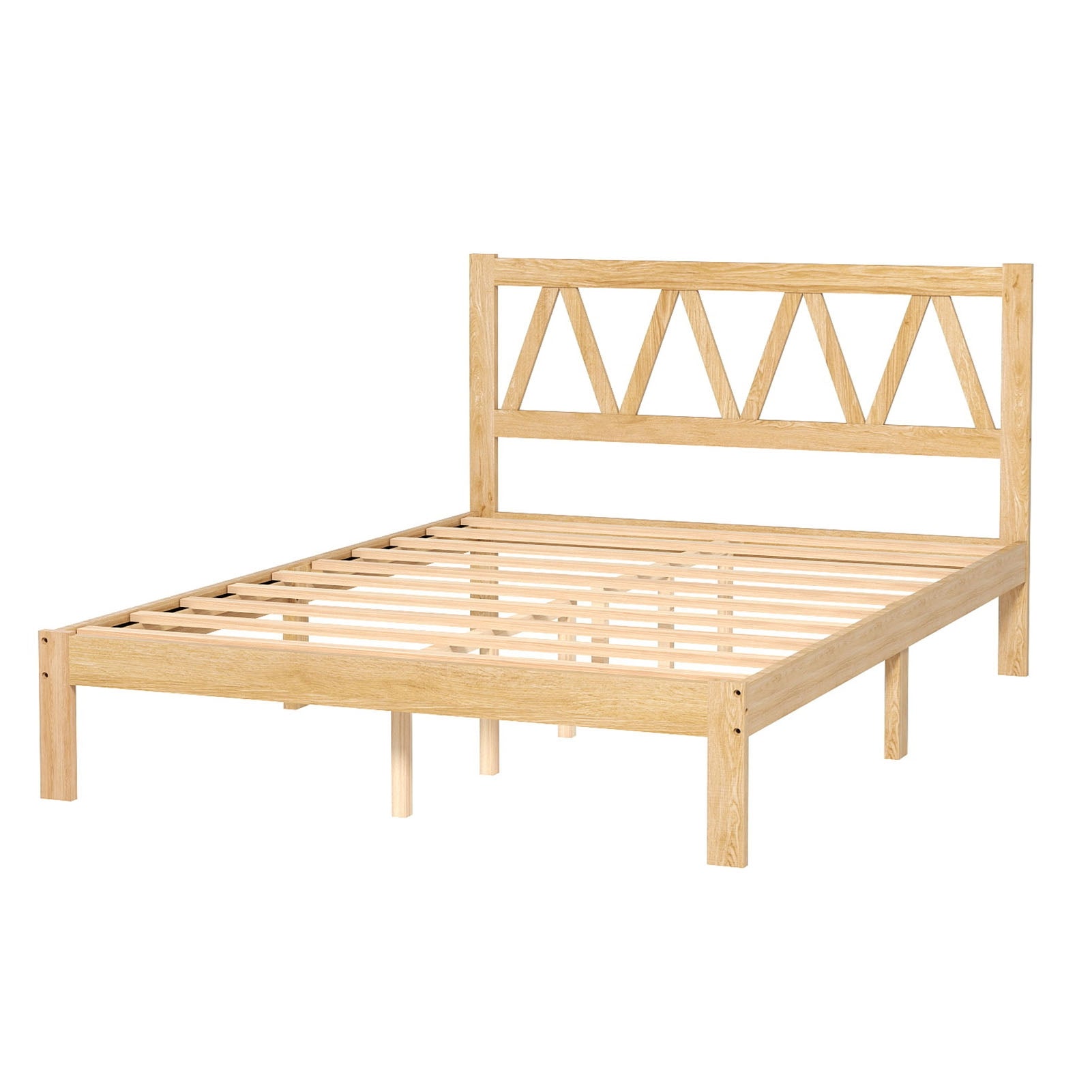 Queen Size Bed Frame Strong Load Bearing Easy Assembly Minimalist Wood Platform Bed Frame for Home Bedroom