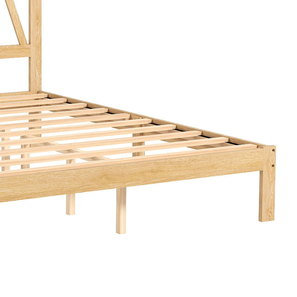 Full Size Bed Frame Strong Load Bearing Easy Assembly Minimalist Wood Platform Bed Frame for Home Bedroom