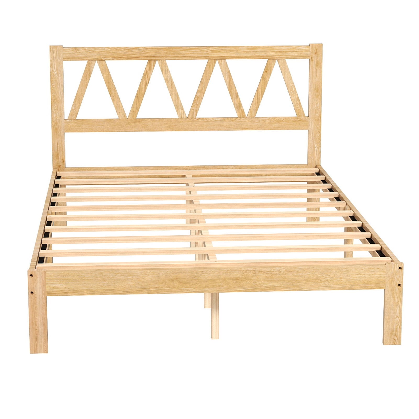 Full Size Bed Frame Strong Load Bearing Easy Assembly Minimalist Wood Platform Bed Frame for Home Bedroom