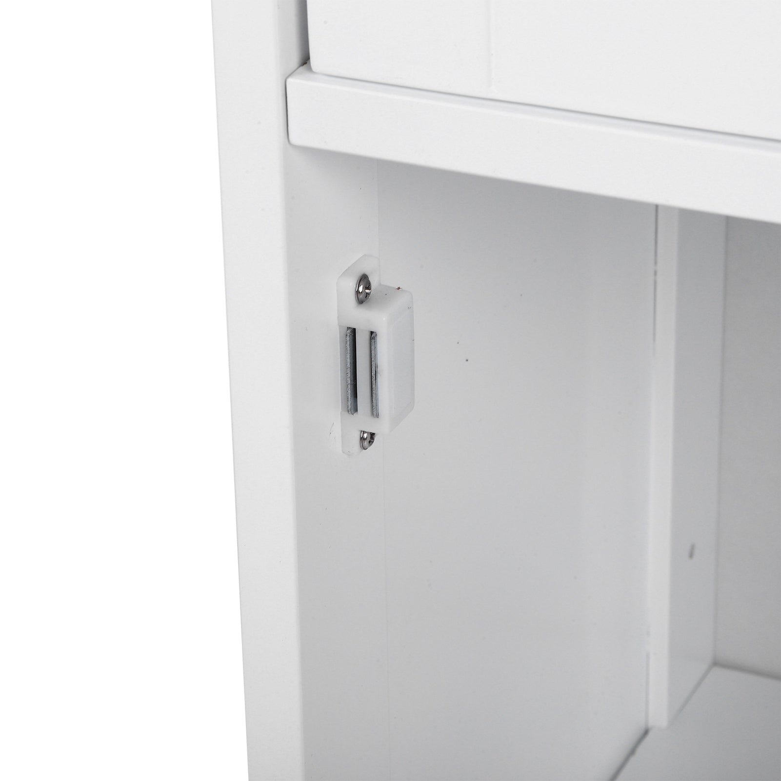 Bathroom Storage Cabinet Slim Freestanding Narrow Floor Cabinet with Drawer Shutter Door for Living Room Bedroom Entryway 12.6x11.8x34.3in White