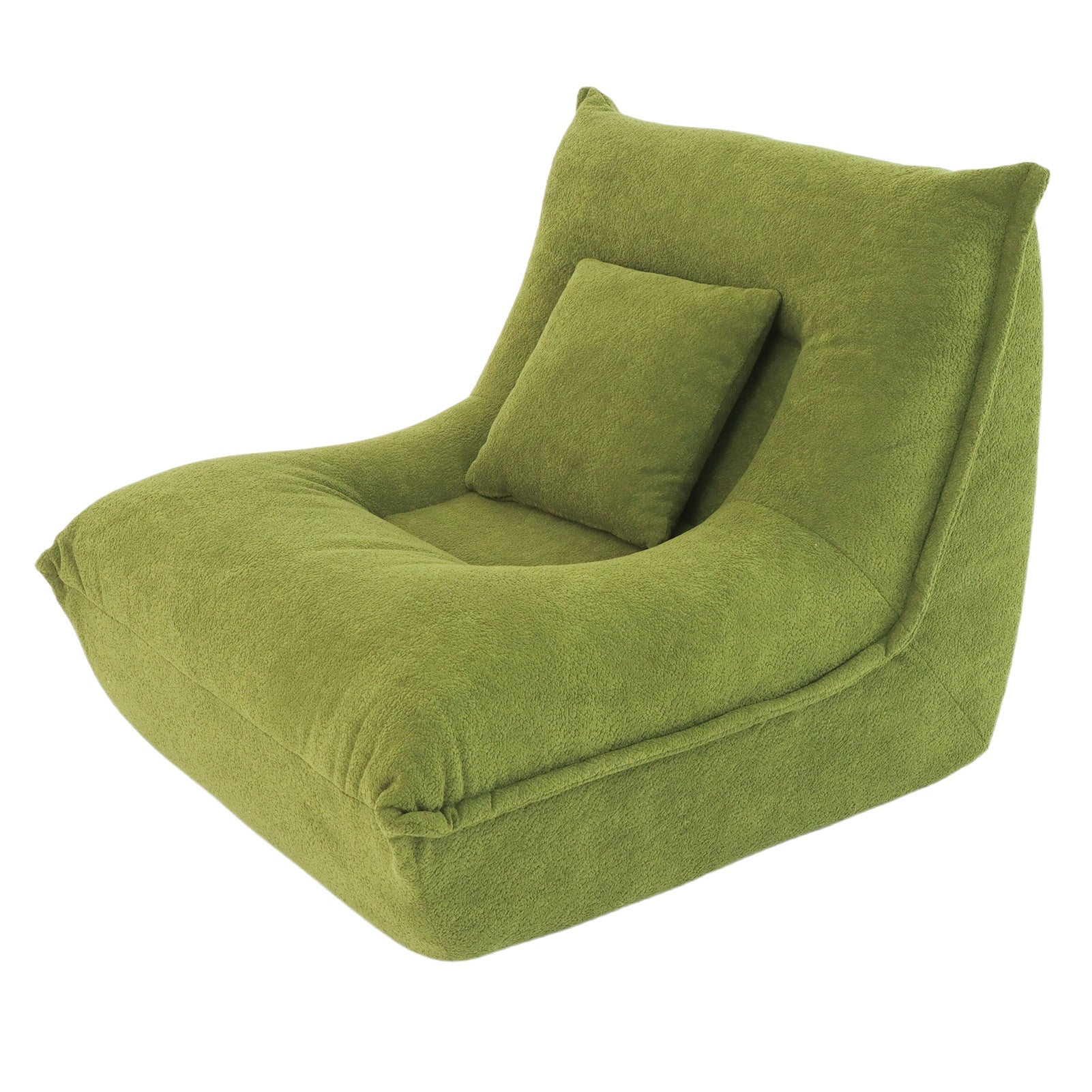 Lounge Chair with Pillow High Resilience Foam Single Sofa Indoor Couch for Bedroom Game Living Room Green