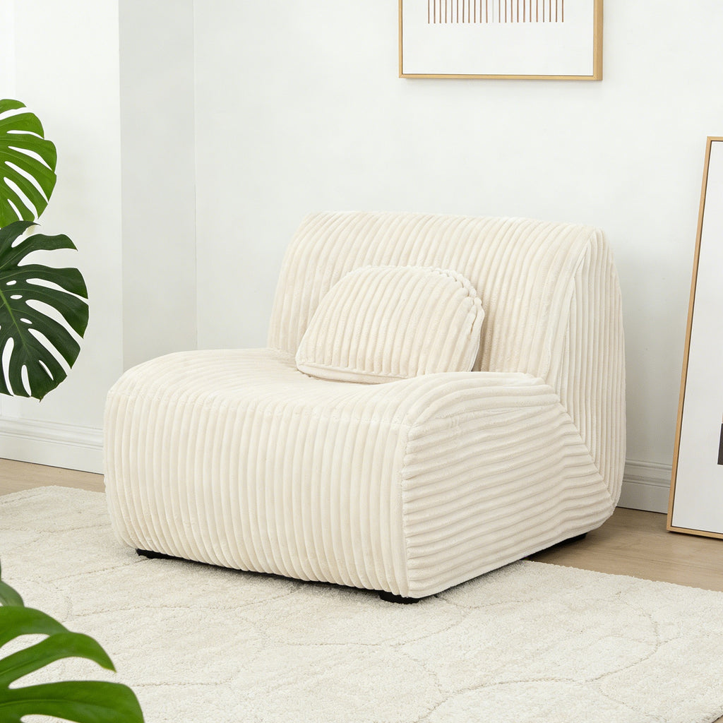 Lounge Sofa Beige 102x91x75cm Soft Comfortable Plush Sponge Lounge Chair for Home Living Room Bedroom