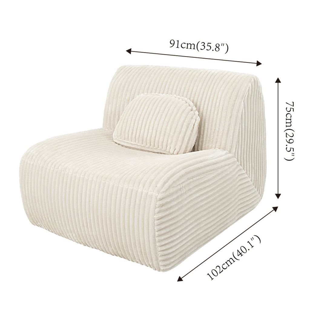 Lounge Sofa Beige 102x91x75cm Soft Comfortable Plush Sponge Lounge Chair for Home Living Room Bedroom