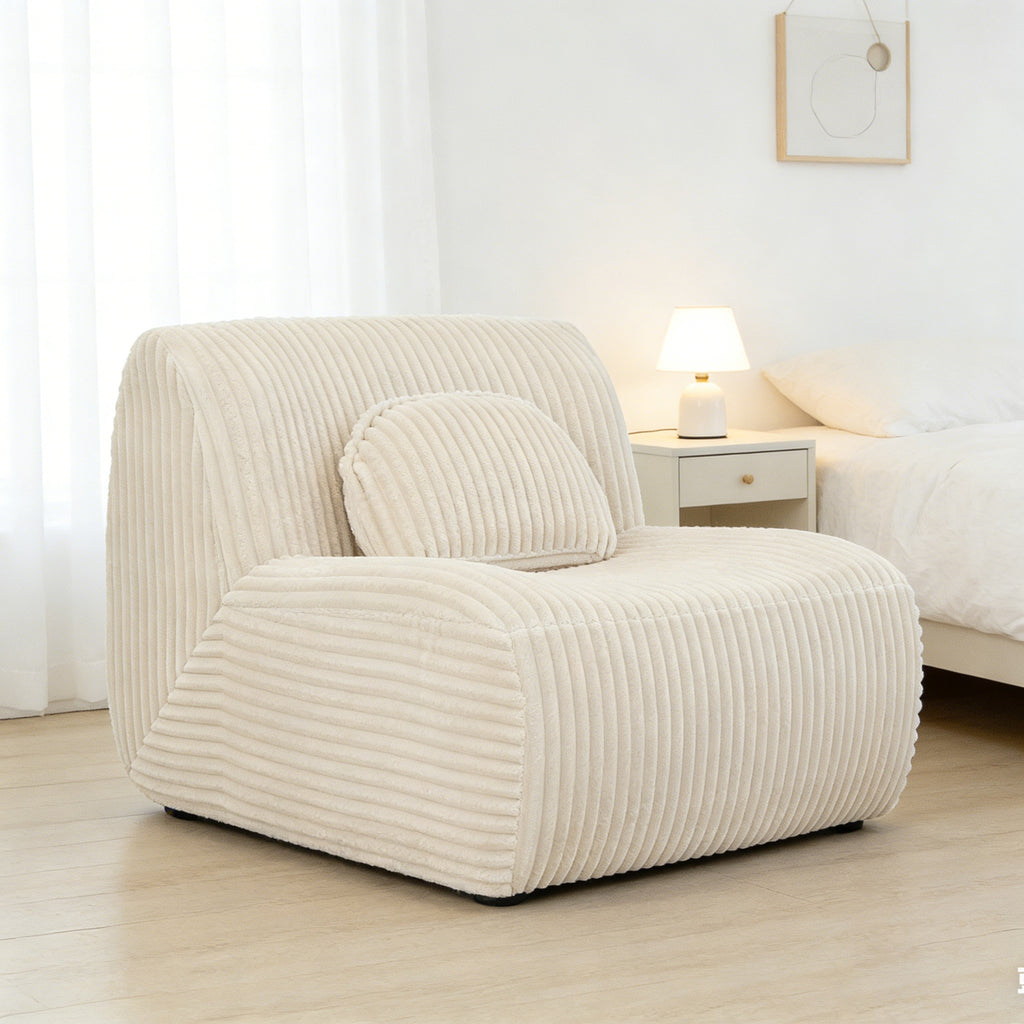 Lounge Sofa Beige 102x91x75cm Soft Comfortable Plush Sponge Lounge Chair for Home Living Room Bedroom