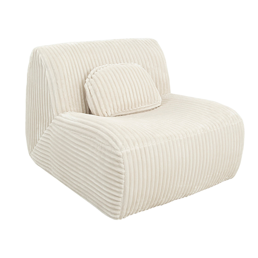 Lounge Sofa Beige 102x91x75cm Soft Comfortable Plush Sponge Lounge Chair for Home Living Room Bedroom