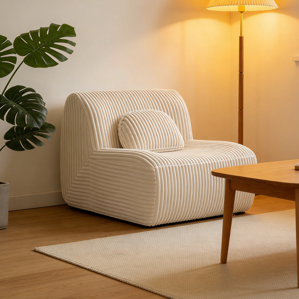 Lounge Sofa Beige 102x91x75cm Soft Comfortable Plush Sponge Lounge Chair for Home Living Room Bedroom