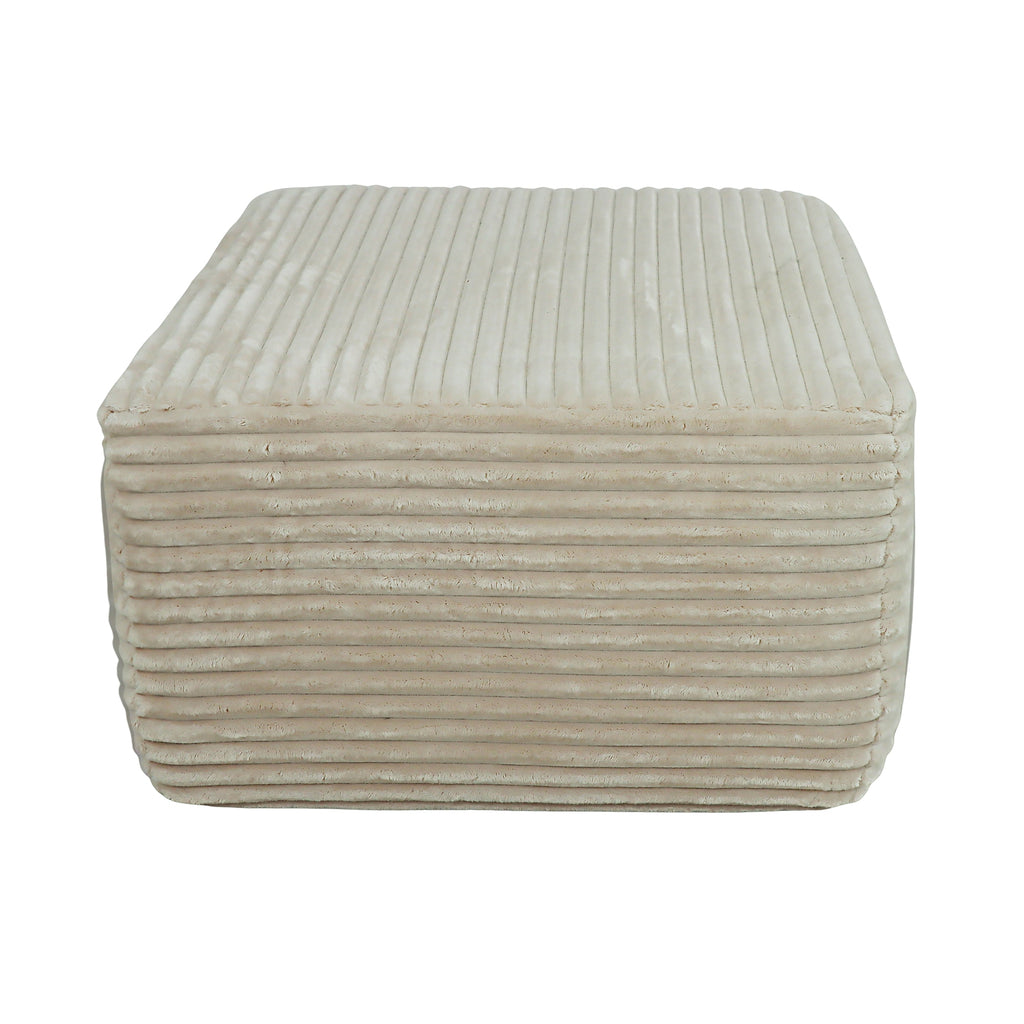 Plush Ottoman Upholstered Cloud Ottoman Comfortable Supportive Modular Sectional Couch for Living Room Beige