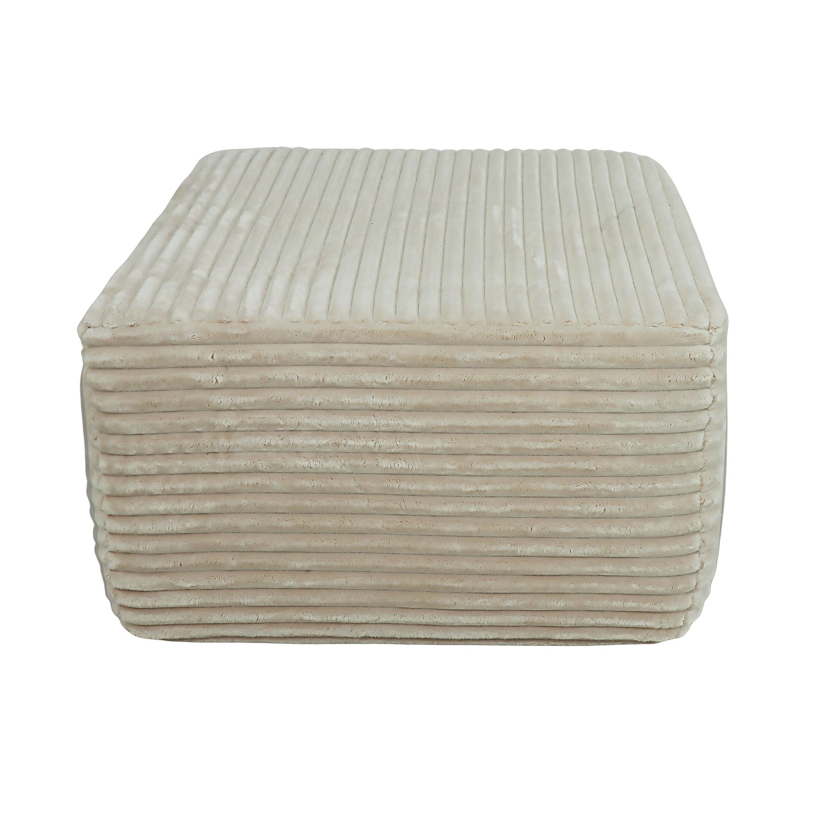 Plush Ottoman Upholstered Cloud Ottoman Comfortable Supportive Modular Sectional Couch for Living Room Beige