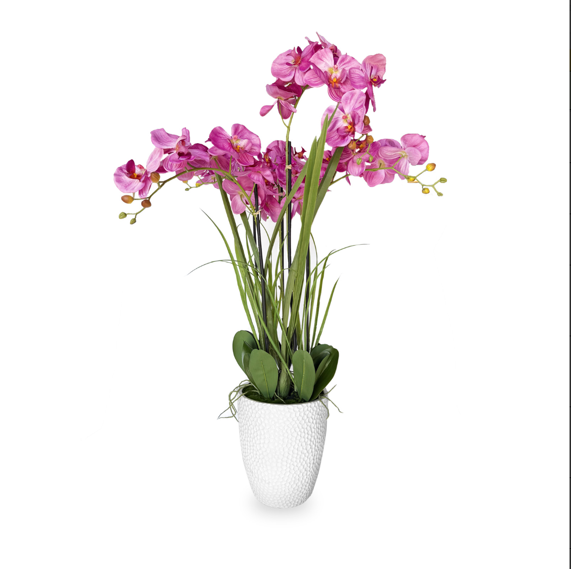 49 Inch 5-Stem Artificial Orchid Plant with Resin Pot