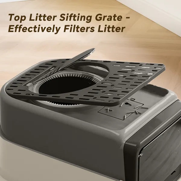 Foldable Drawer Cat Litter Box, No Scoop Needed Fully Enclosed Cat Toilet, Modern Home Decor Kitty Litter Box for Indoor Cats