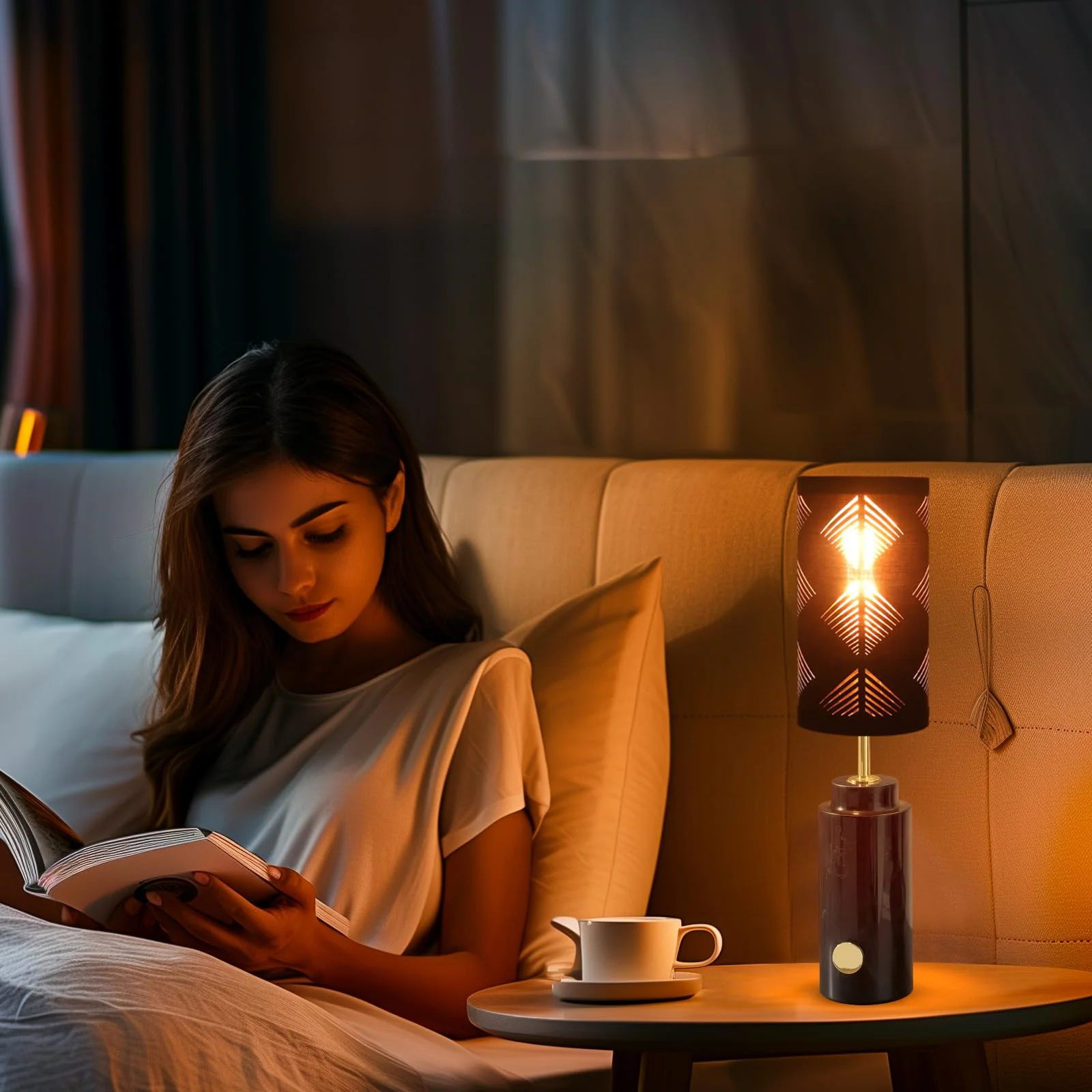 Small Black Linen Drum Lamp Shade with E27/E26 Adapters – Cylinder Replacement for Table, Floor & Wall Lights