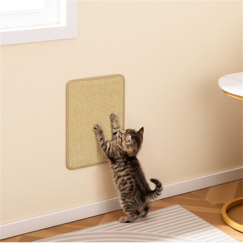 6 Pack Natural Sisal Cat Scratching Mats, 16×12 Inch Non Slip Wall Mount Cat Scratch Pad for Furniture Protection