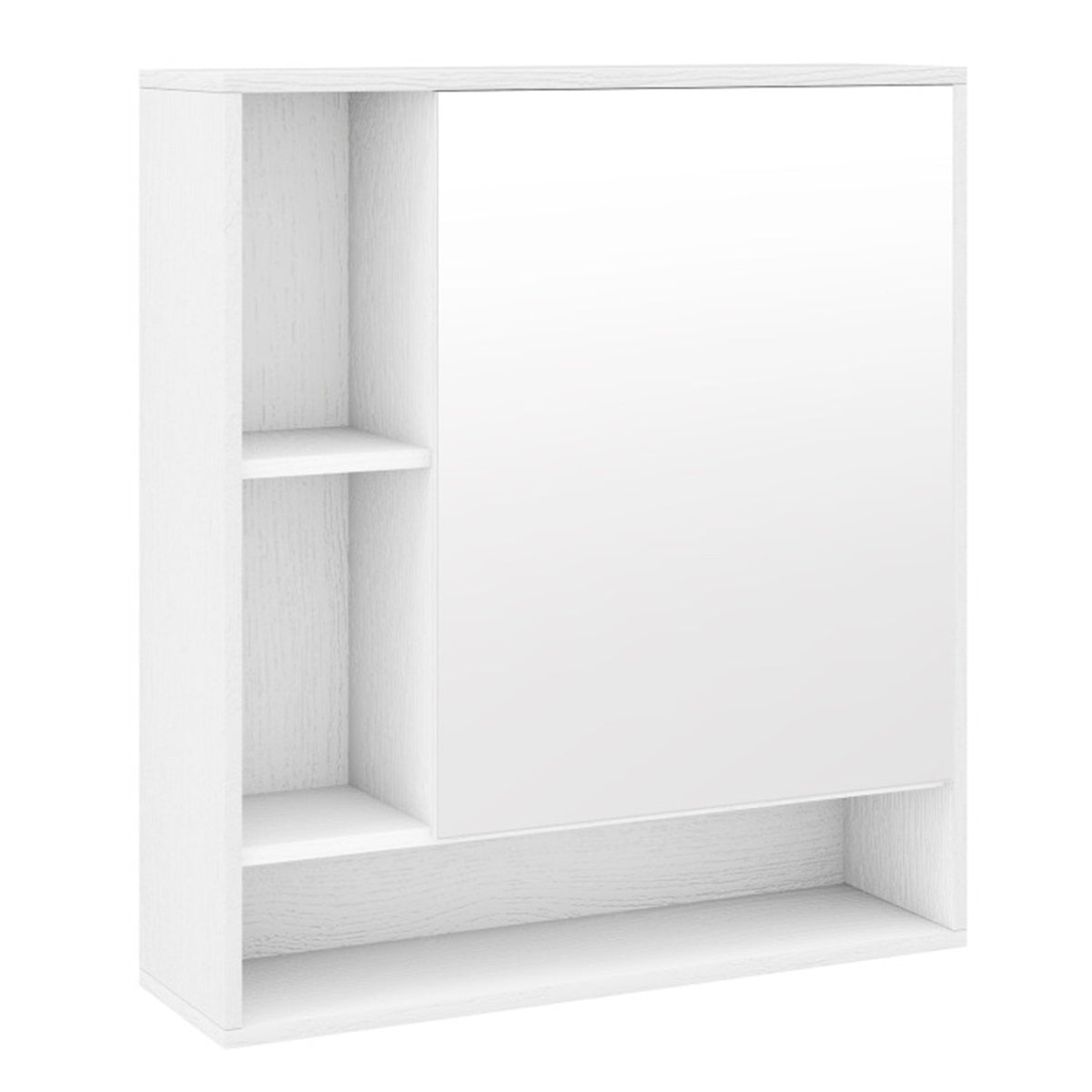 AEELLEEA Bathroom Mirror Cabinet 21.5"×6.5"×24", Wall Mount Medicine Cabinet with Open Storage Shelves, Shatterproof Mirror, 176 lbs Load Capacity