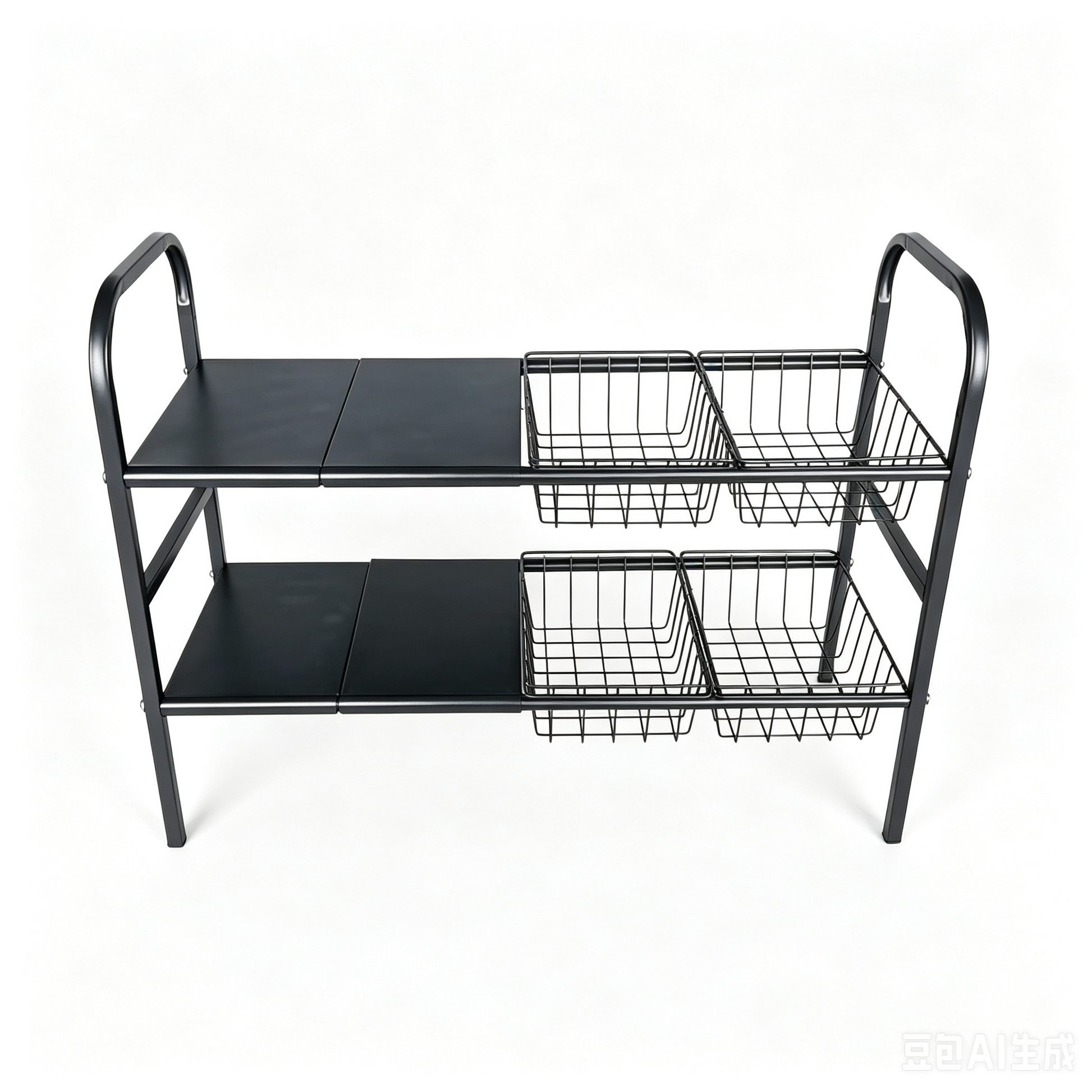 Under Sink Organizer and Storage,2 Tier Expandable Organization and Storage with 4 Panels and 4 Baskets,Cabinet Organizer,Under Sink Shelf,for Kitchen,Bathroom,Laundry Pantry Cabinet