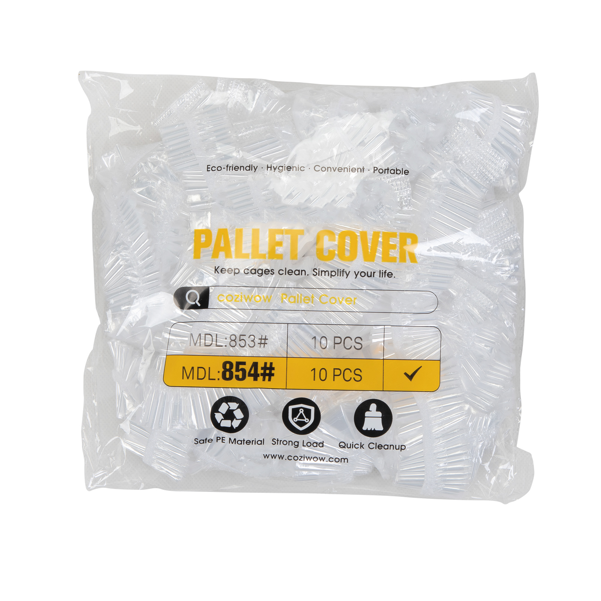 Large Disposable Cage Tray Liners, Waterproof PE Pallet Cover with Elastic Edge, 10 Pack