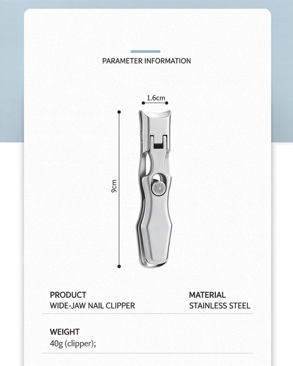 Matte Black Nail Clipper with Clipping Catcher, Stainless Steel Anti-Splash Nail Trimmer, 3D Curved Wide Jaw Blade Nail Care Tool