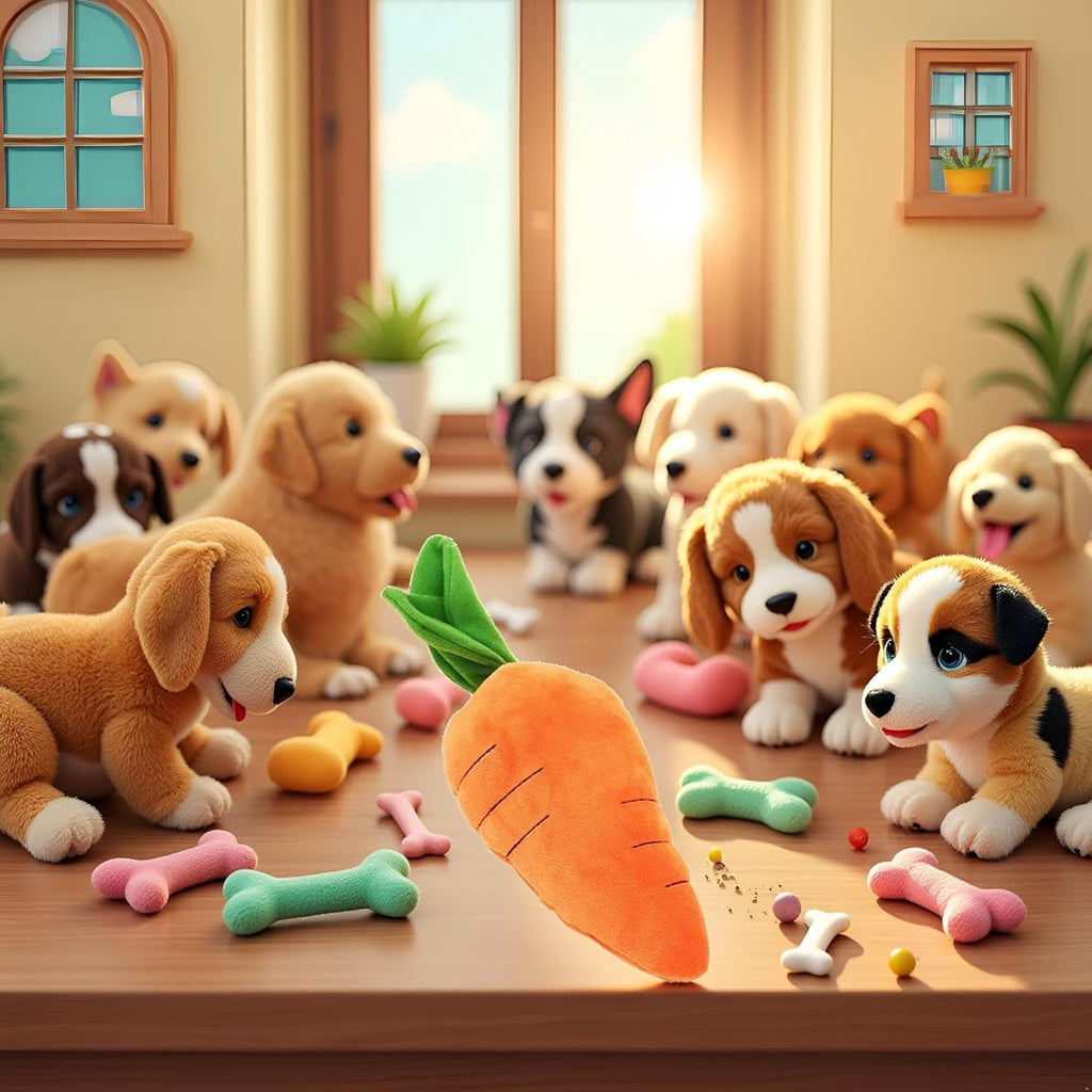 Best Pet Supplies Crinkle Dog Toy for Small, Medium, and Large Breeds, Cute Carrot with Soft Squeaker, Carrot Shape Pet Plush Toy with Sound, Bite-Resistant Soft Comfortable Dog Toys, Decorations