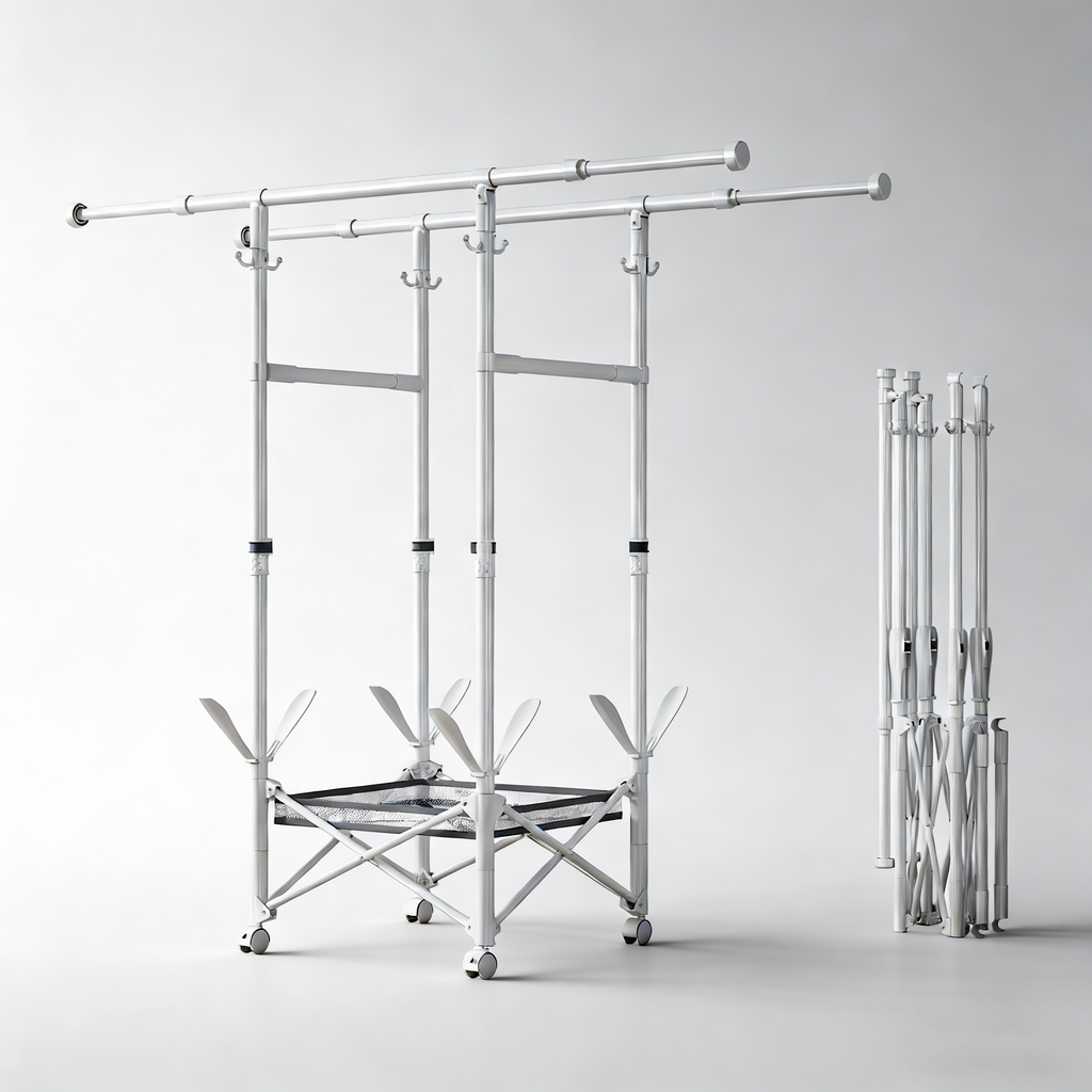 Foldable Clothes Drying Rack with Wheels, Large Capacity Expandable Laundry Rack, Portable Collapsible Dryer, No Assembly, Indoor & Outdoor Use