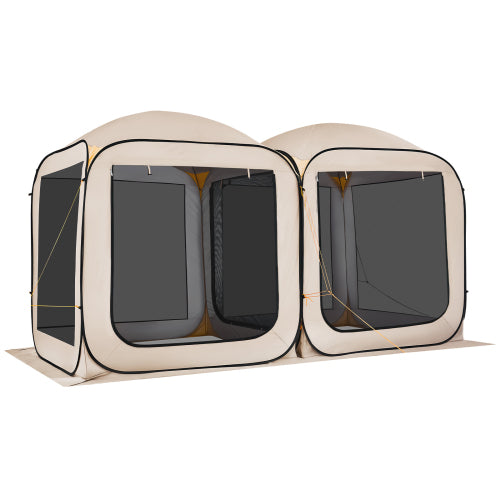 Pop Up Screen Tent 12x6 Ft, 8-10 Person Instant Screen House, 72 Sq Ft Mesh Tent with 2 Rooms for Patio Backyard