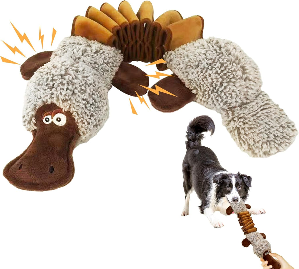 ZippyPaws Dog Toys, Stuffed Large Dog Toys to Keep Them Busy, Interactive Plush Chew Toys with Crinkle Paper, Tough Pet Animal Toys for Small Medium Large Dogs - Platypus