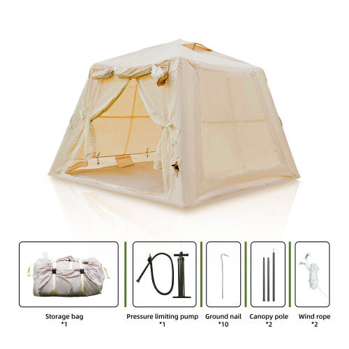 Inflatable Camping Tent 3 Person, 94.49x94.49 Inch Pop Up Air Tent with Pump, PU3000 Waterproof Instant Tent for Outdoor