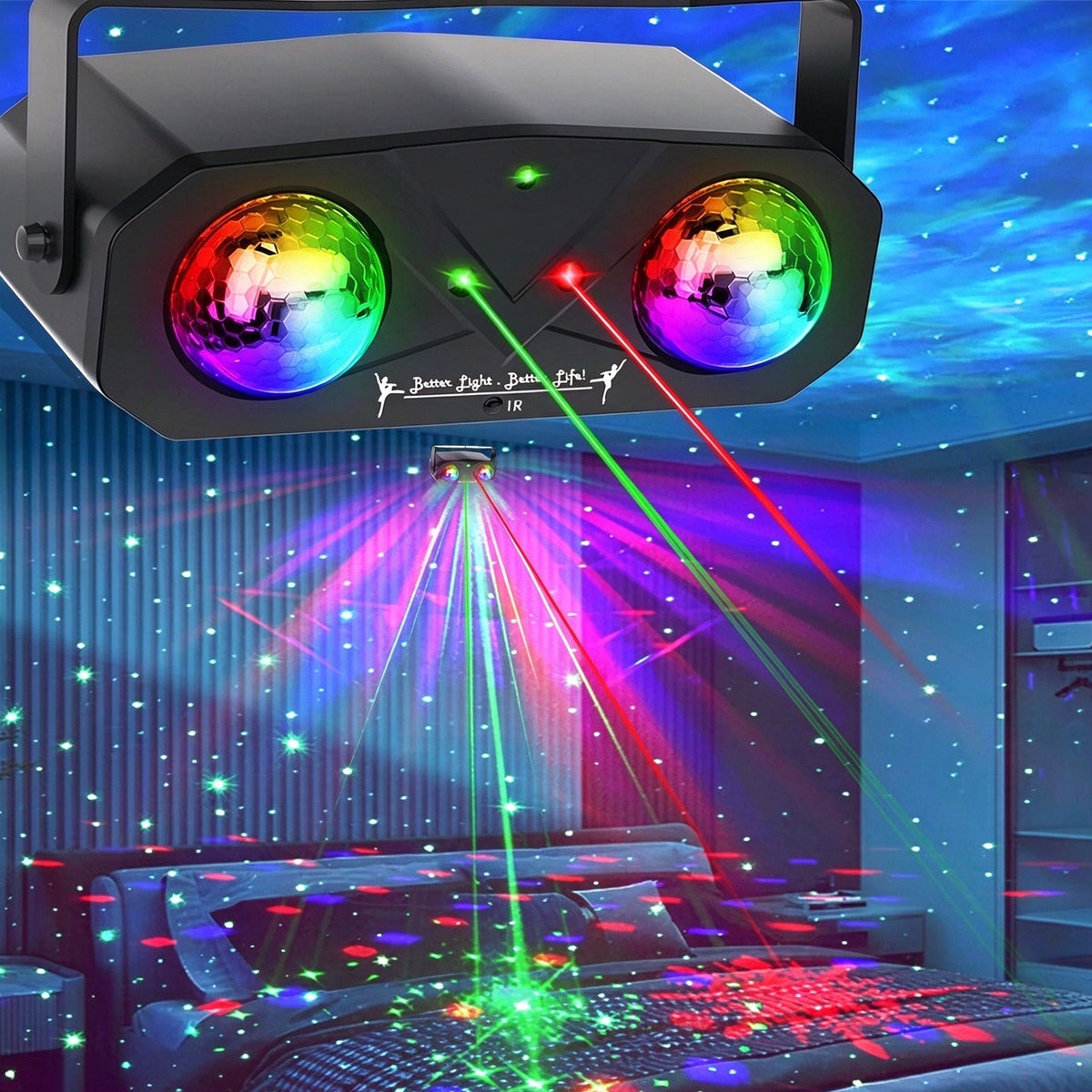 Party Disco Ball, Dj Disco Light Strobe Dance Sound Activated Stage Rave Karaoke Light for Club Dancing Parties KTV Christmas Halloween Birthday Glow Party