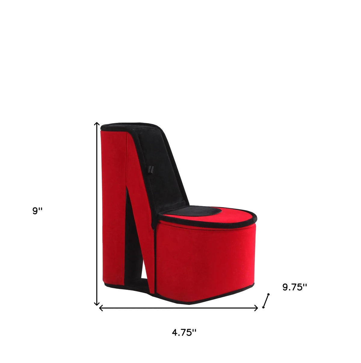 Red Velvet High Heel Shaped Jewelry Box, Multi Compartment Jewelry Storage Organizer, Decorative Vanity Tabletop Case & Unique Gift