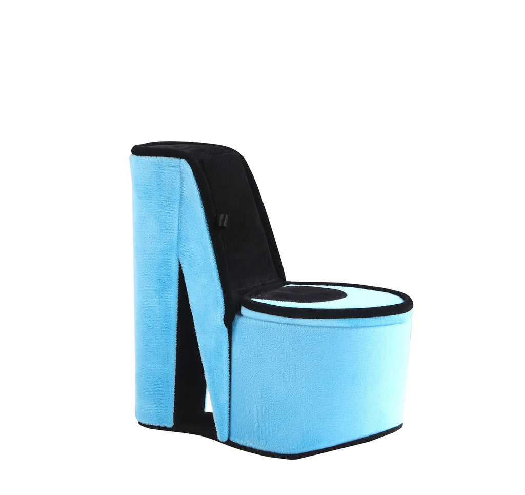 Blue Velvet High Heel Shaped Jewelry Box, Multi Compartment Storage Organizer, Decorative Tabletop Jewelry Case & Unique Gift