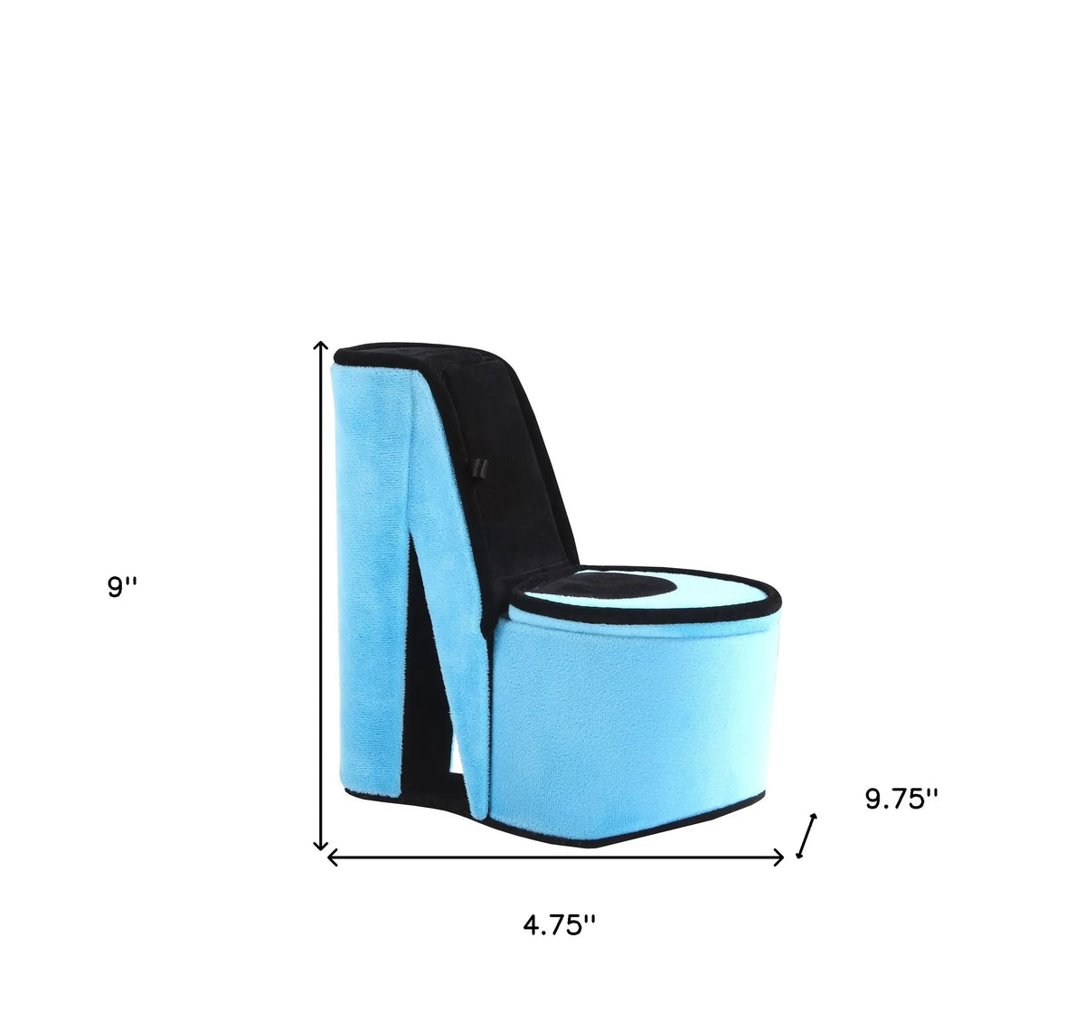 Blue Velvet High Heel Shaped Jewelry Box, Multi Compartment Storage Organizer, Decorative Tabletop Jewelry Case & Unique Gift