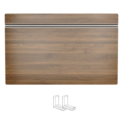 AEELLEEA Wood Grain PVC Wire Shelf Covers, 5 Pack Decorative Rack Covers with Acrylic Clips, No-Tool Installation for Closet Pantry Storage