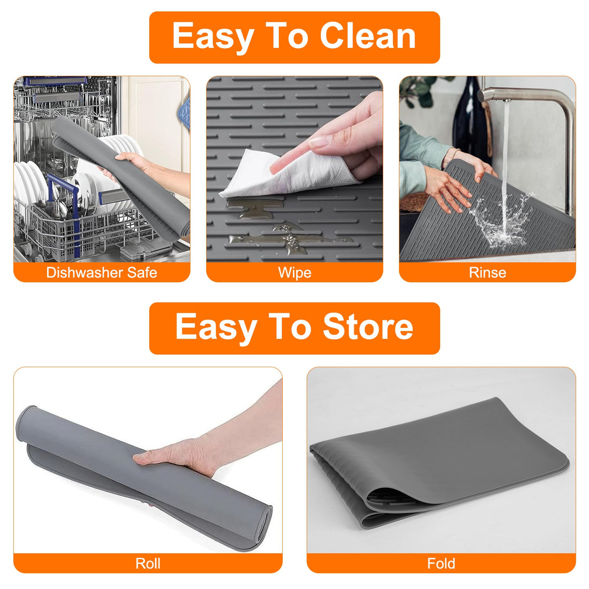 AEELLEEA 27.95"×19.69" Silicone Stove Protector Mat, 464°F Heat Resistant Waterproof Multi-use Mat for Glass Stove, Kitchen & Pet Feeding