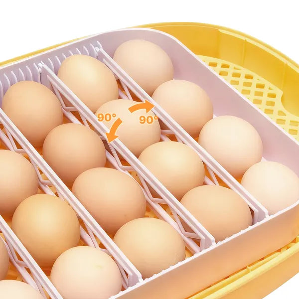 Aeelleea 24 Egg Incubator, 17.13×11.02×8.47 Inch Auto Turner with LED Candler, Temp Humidity Control for Chicken Duck Quail Eggs