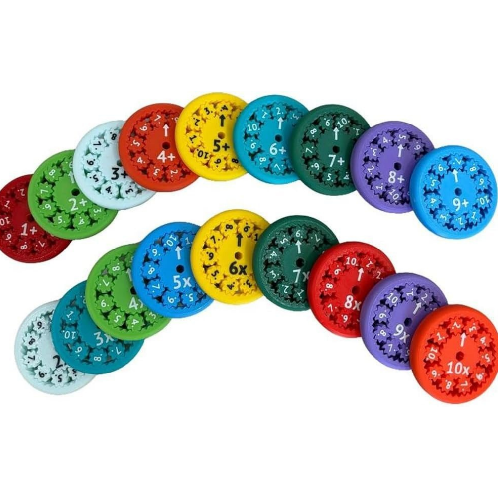 Math Learning Gear Game for Kids, Addition & Subtraction Interactive Math Fact Practice Game, STEM Educational Table Game for Homeschool & Classroom