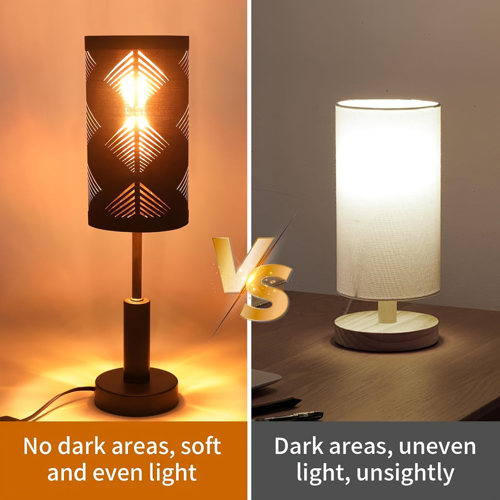 Black Geometric Cutout Cylinder Lamp Shade, Roll-Up Fabric Shade with Gold Lining for Pendant, Sconce & Table Lamps