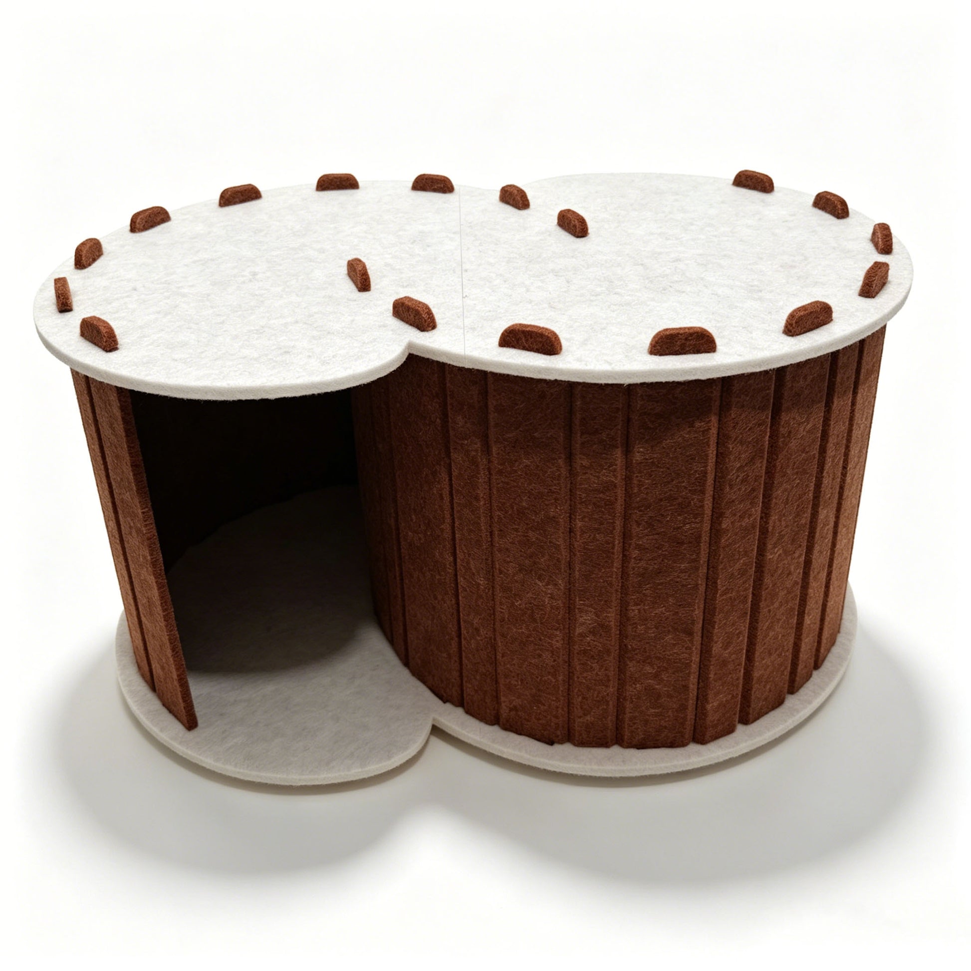 Cat Tunnel Bed with Hideaway House, Collapsible Indoor Cat Play Tunnel for Resting and Playing, Enclosed Pet Nest for Cats Kittens and Small Animals