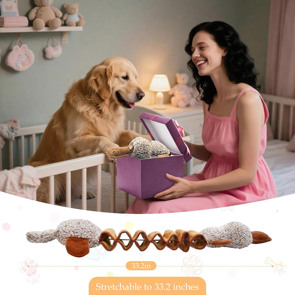 ZippyPaws Dog Toys, Stuffed Large Dog Toys to Keep Them Busy, Interactive Plush Chew Toys with Crinkle Paper, Tough Pet Animal Toys for Small Medium Large Dogs - Platypus