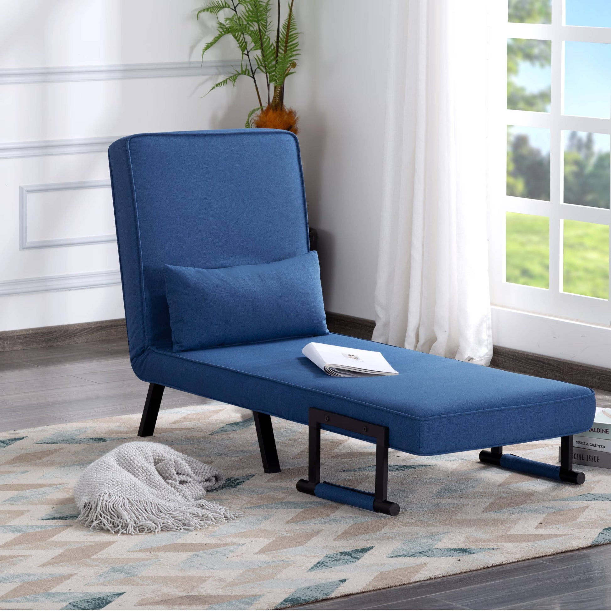 26” Folding Arm Chair Lounge 4-in-1 Convertible Sofa Bed