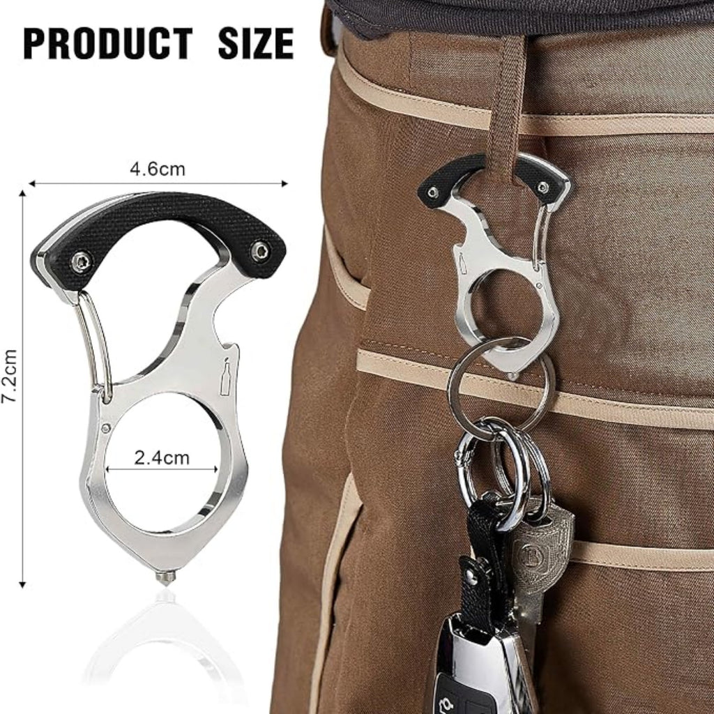 2 PCS Multifunctional Keychain, Keyring With Wine Beer Bottle Opener, Versatile Car Car Key Ring Buckle Hook , Box Cutter, Window Breaker, Gifts