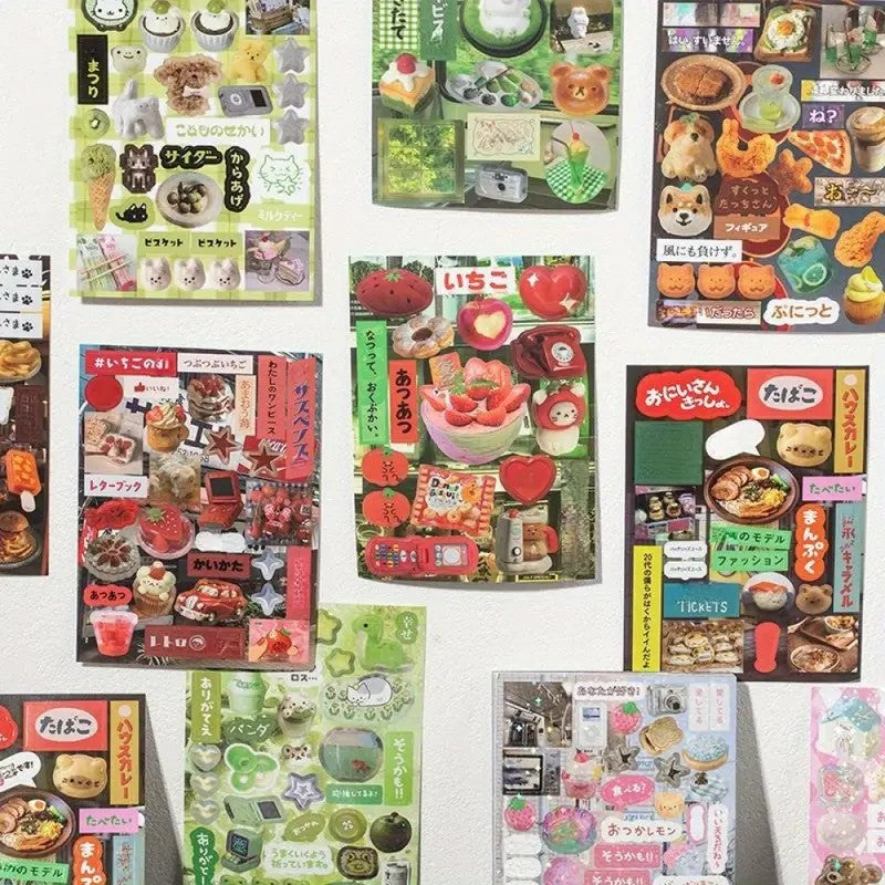 45-Sheet Manga Die-Cut Sticker Book, DIY Journal & Scrapbook Supplies, for Decorating Anime Merch, Retro Creative Fun