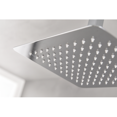 AEELLEEA 9.84 Inch Square Rain Shower Head with 11.2 Inch Ceiling Shower Arm, Chrome Overhead Rainfall Shower for Bathroom