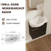 16 Inch Bathroom Vanity with Sink, Small Black Bathroom Cabinet with Ceramic Basin, Soft Close Door