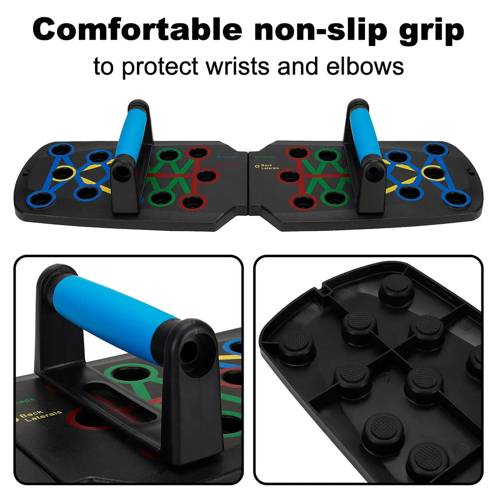 28-in-1 Push Up Board with Handles, Foldable Color-Coded Workout System for Chest, Shoulders, Back & Triceps, Home Gym