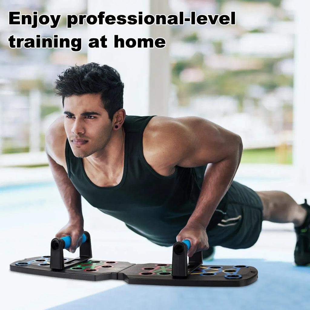 28-in-1 Push Up Board with Handles, Foldable Color-Coded Workout System for Chest, Shoulders, Back & Triceps, Home Gym