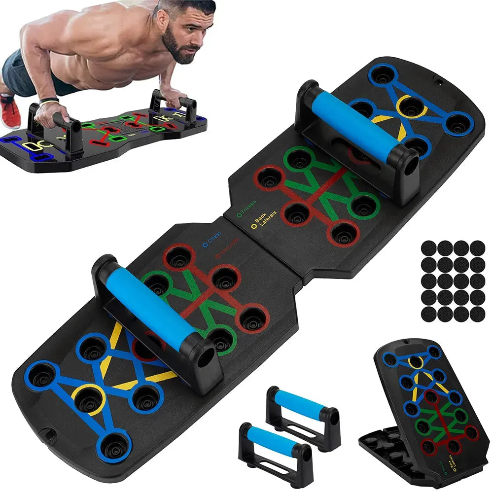 28-in-1 Push Up Board with Handles, Foldable Color-Coded Workout System for Chest, Shoulders, Back & Triceps, Home Gym